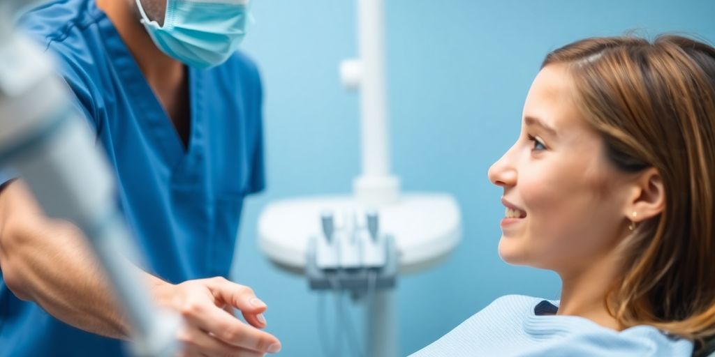 Zahnarzt bei der Beratung mit Patientin