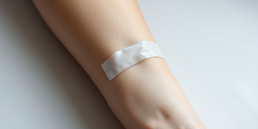 Moderne Wundauflagen auf verletzter Haut