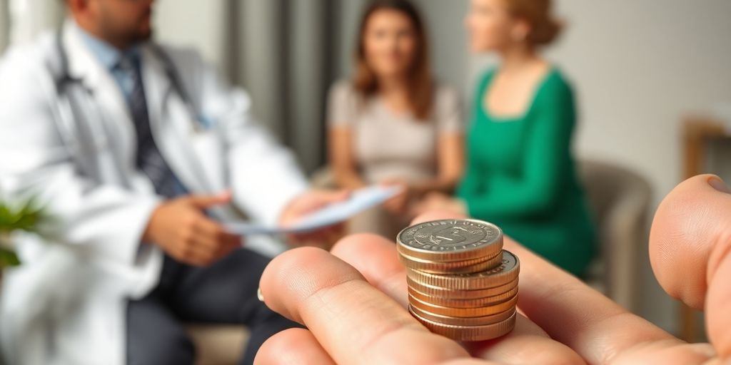 Patientin bei der Entscheidungsfindung vor Arzt