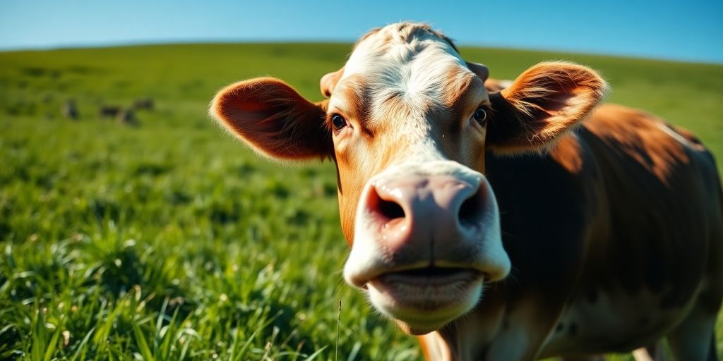 Rinderbandwurm und Zoonosen: Eine gesunde Kuh auf einer grünen Wiese.