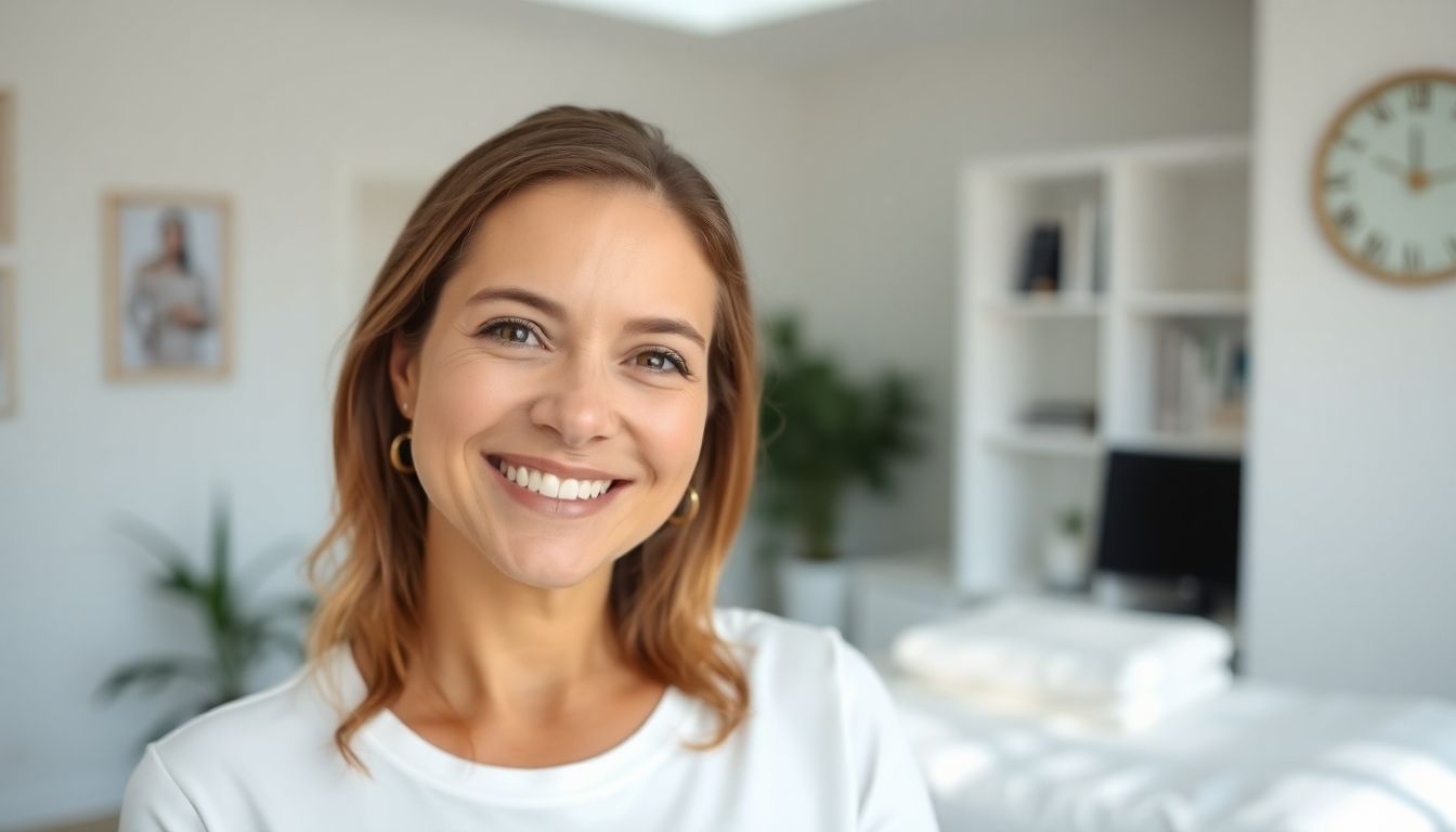 Kinesiologie: Therapeut in heller Praxis lächelt freundlich.