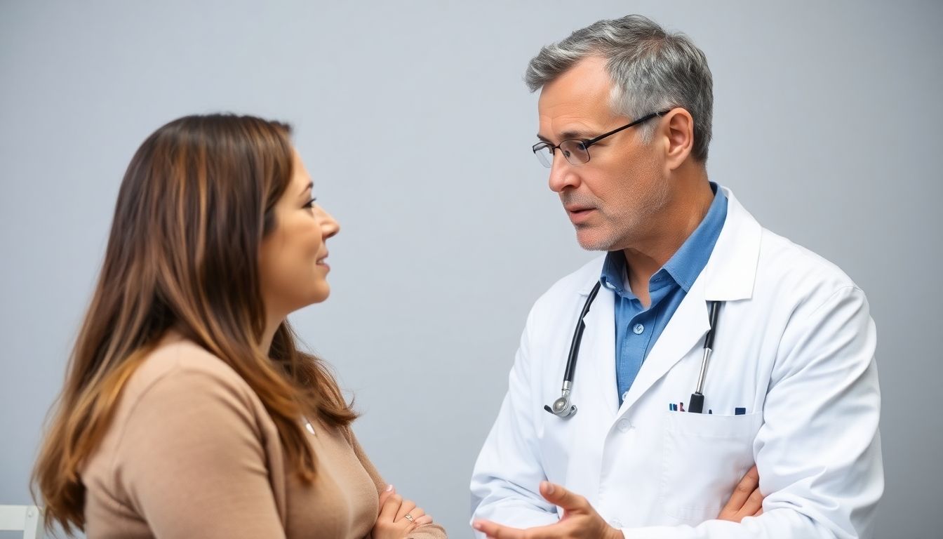 Doctor consulting with a patient about Zeckentyphus.