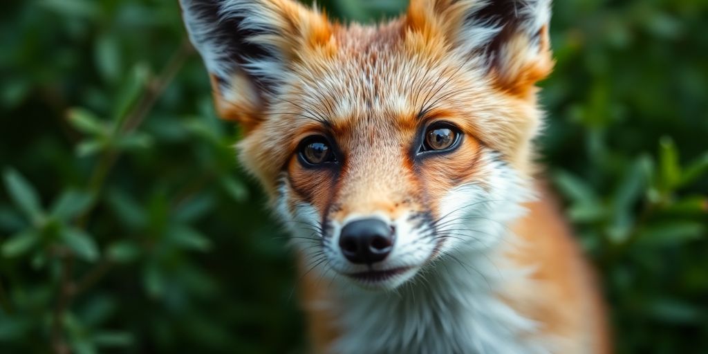 Nahaufnahme eines Fuchses in natürlicher Umgebung.