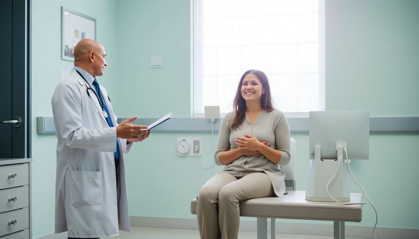 Doctor and patient discussing Morton-Neurom in hospital.