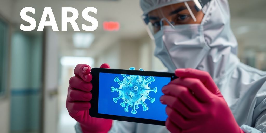 Nahaufnahme eines Arztes mit Schutzkleidung bei der Untersuchung.