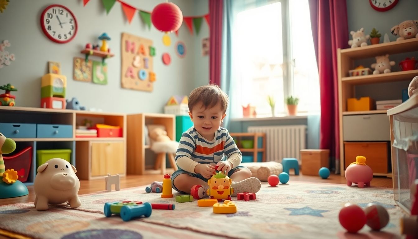 Enteroviren und ihre Auswirkungen auf Kinder: Child playing in a colorful and cheerful room.