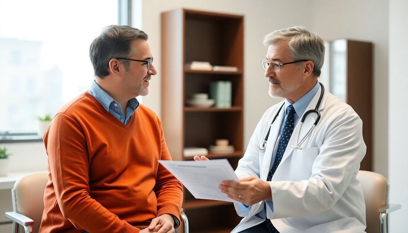 Cytomegalievirus: Doctor and patient in a bright medical office discussing health.