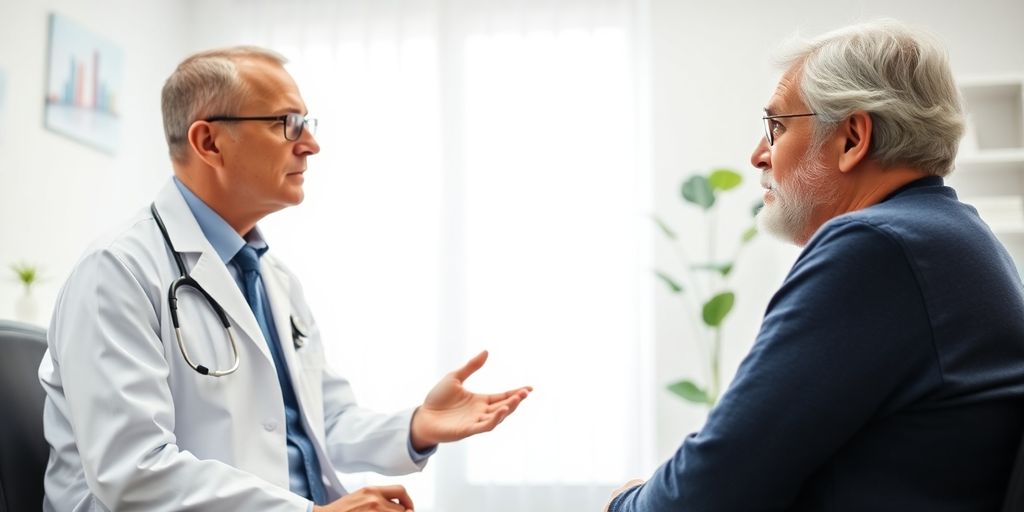 Lebensstil und Ösophagusvarizen: Patient und Arzt im modernen medizinischen Raum.