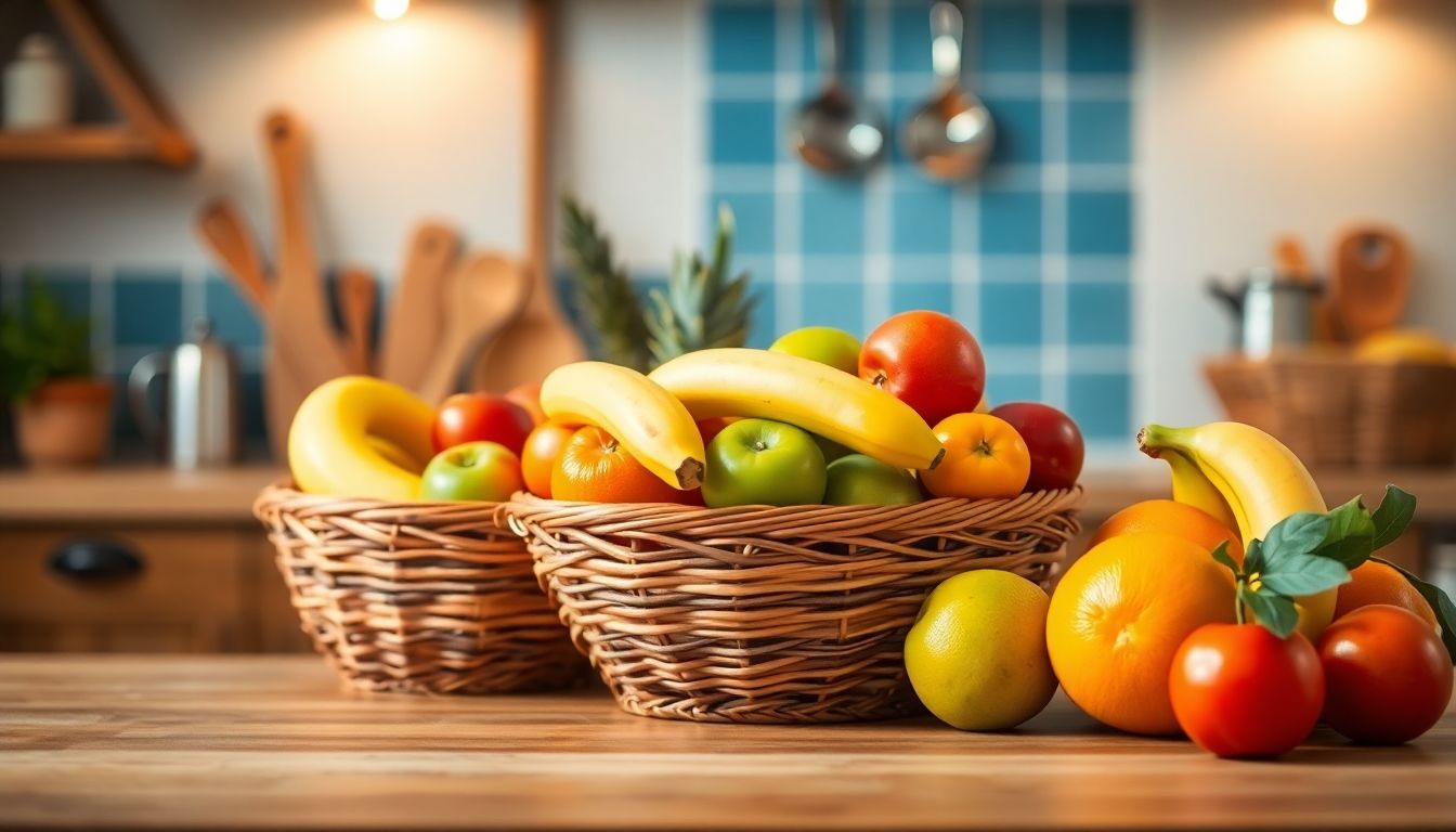 Non-Hodgkin-Lymphom und Ernährung: Obstkorb in Küche