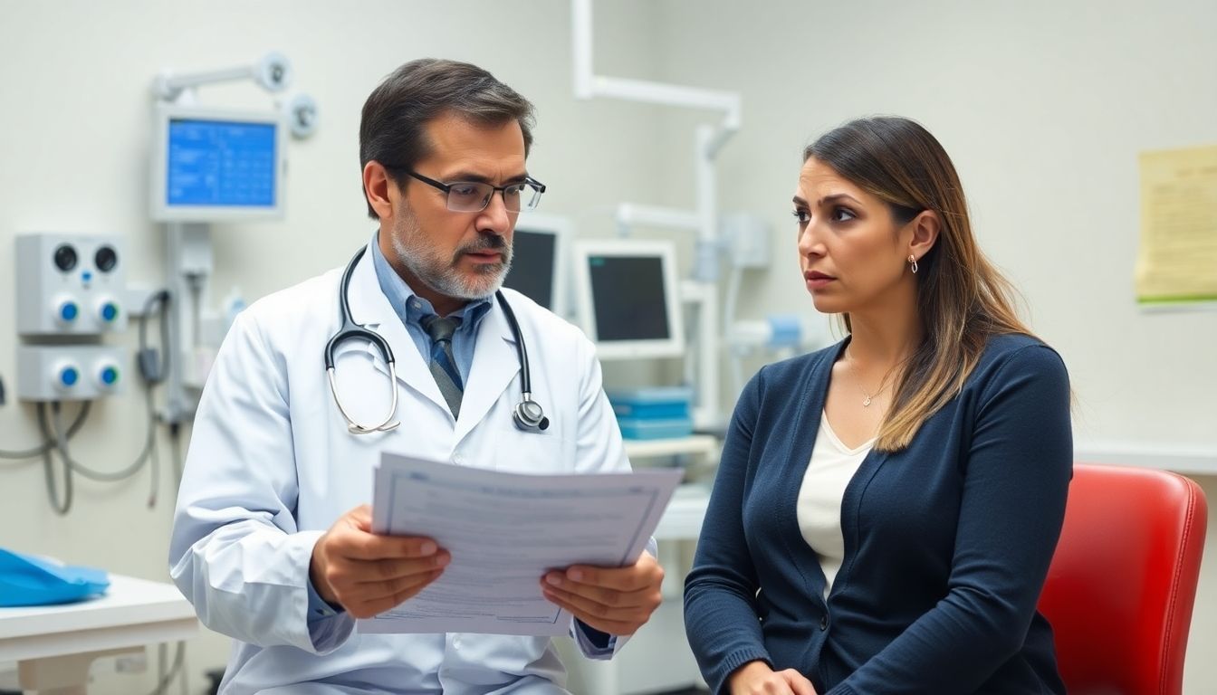 Staphylokokken: Doctor discussing Staphylococcus infection with a patient.