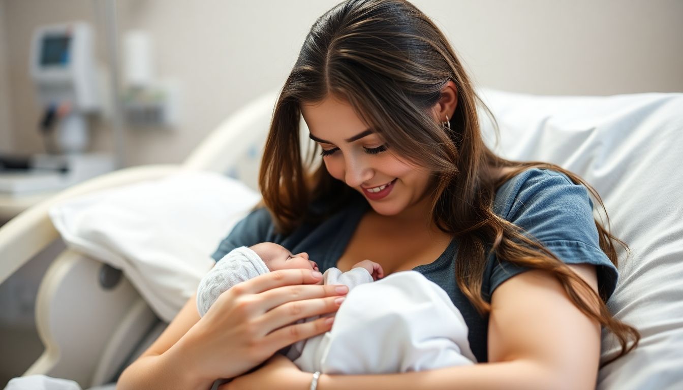 Zukunftsperspektiven für Frühgeborene: Mutter mit Baby auf dem Arm
