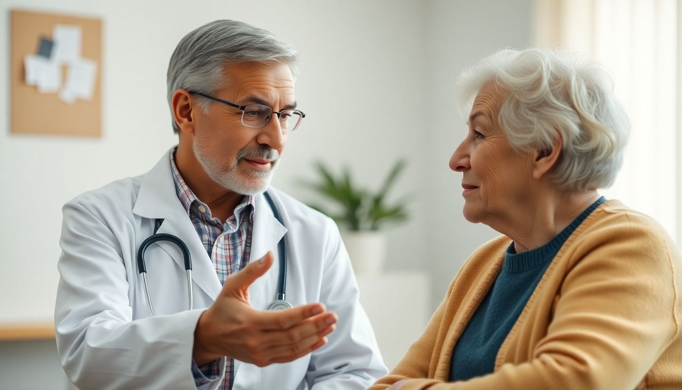 Kreuzallergien und ihre Diagnose im Alter: Doctor consulting elderly patient about allergies.