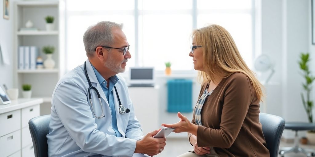 Patient und Arzt im Gespräch über Geruchsverlust.
