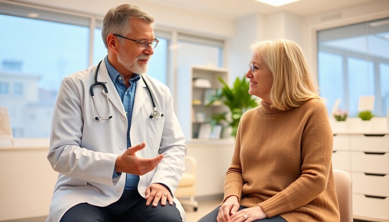 Morbus Ledderhose: Ein Überblick für Angehörige - Doctor and patient consultation in a bright office.