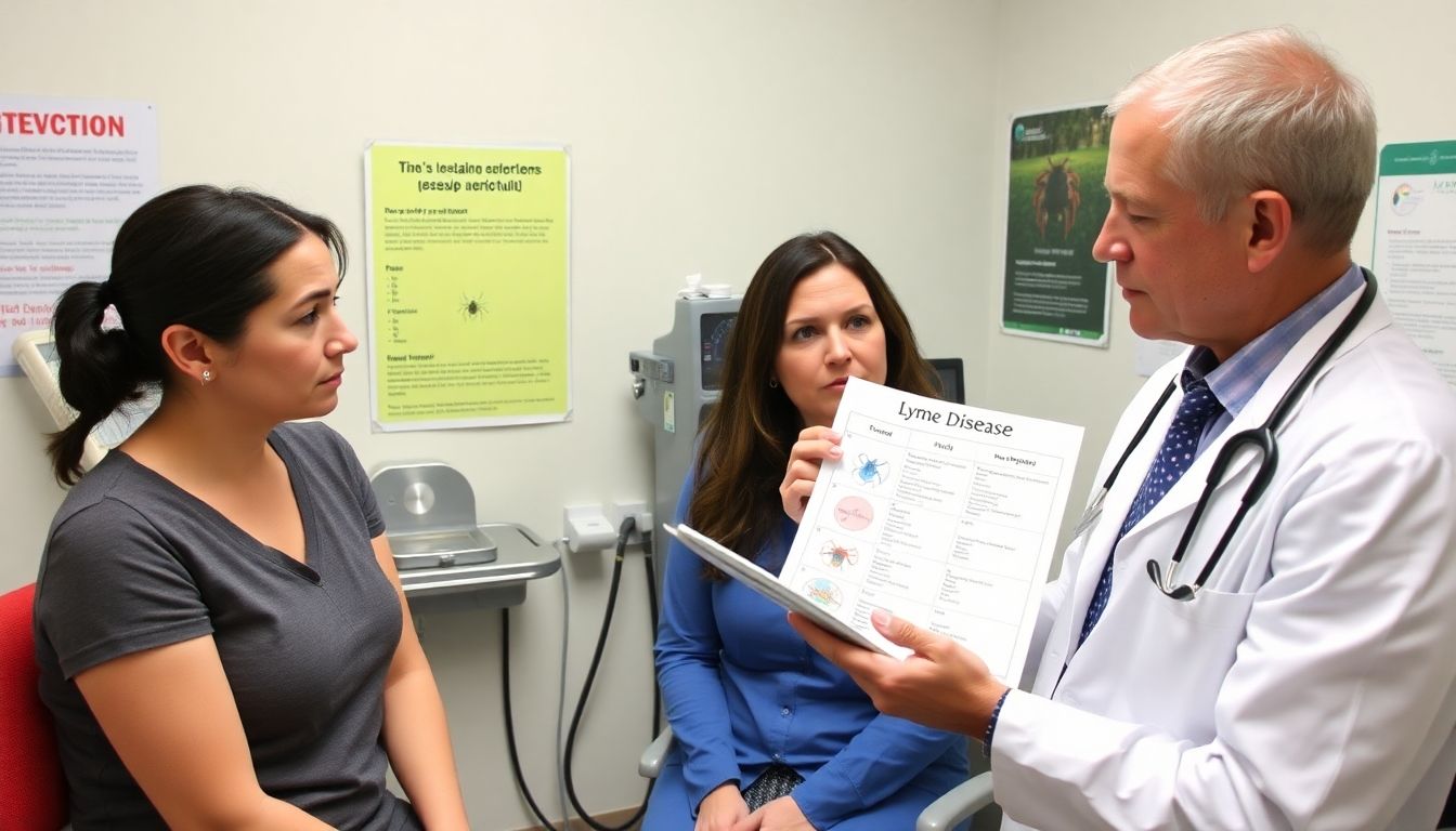 Doctor examining a patient for Lyme disease symptoms.