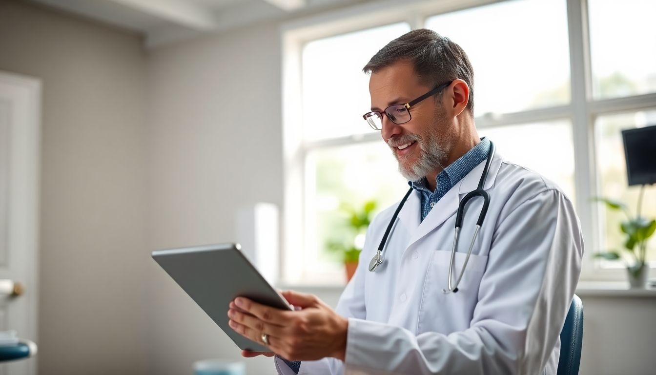 Arzt mit Tablet: Zahnfleischentzündung und Medikamente