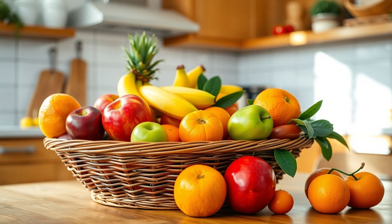 Ernährung und Narbenbruch: Obstkorb in der Küche