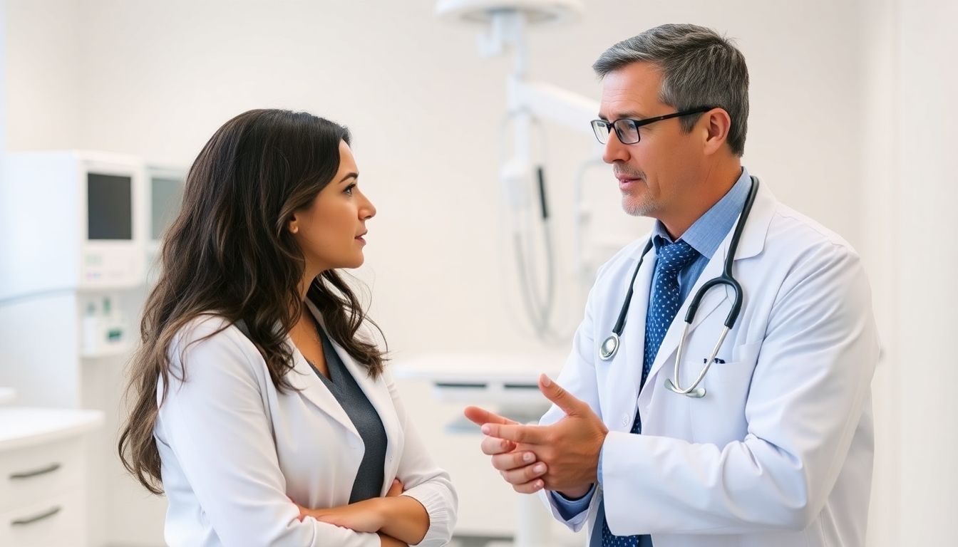 Patient und Arzt im Gespräch über Trichinose.