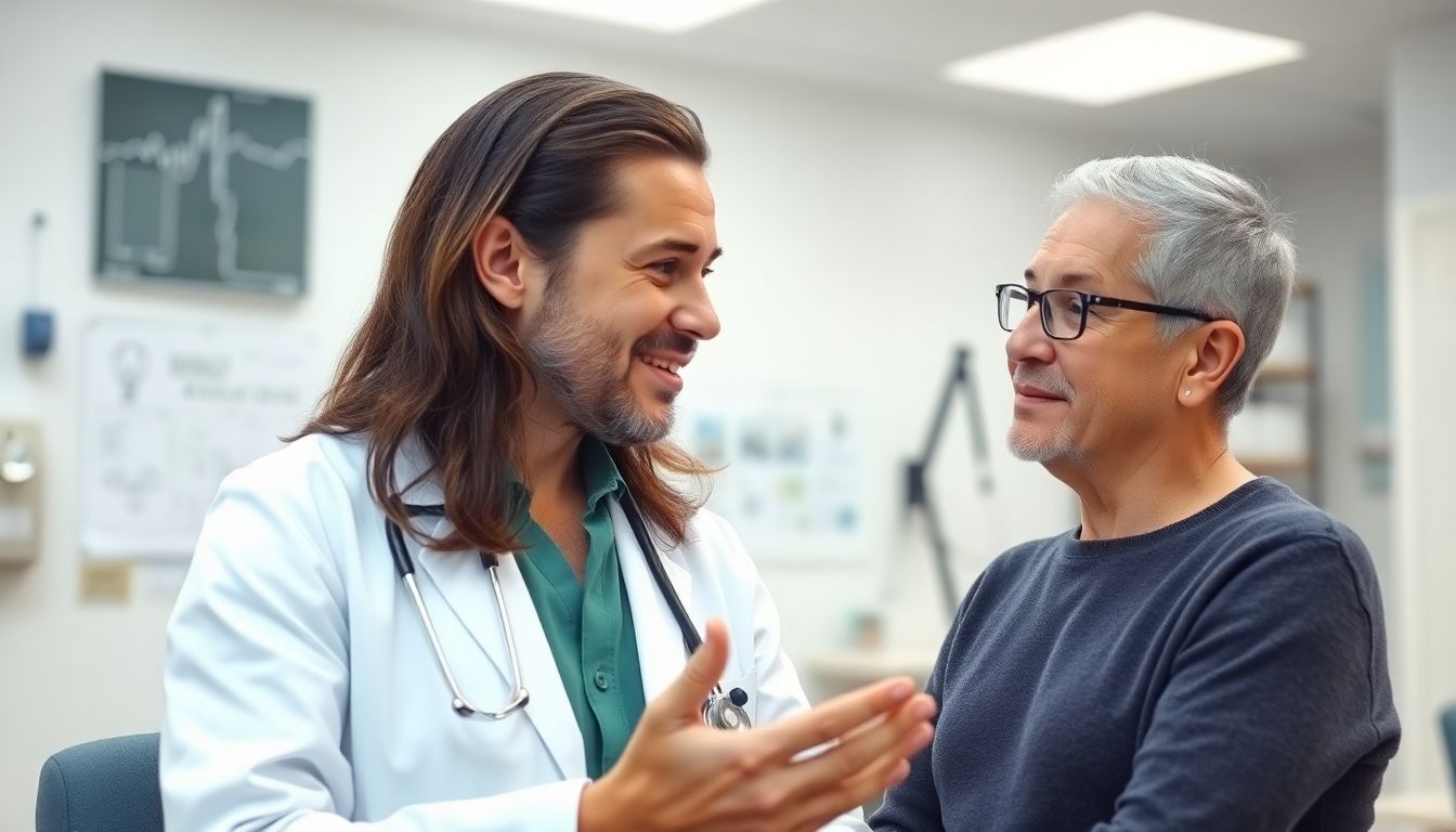 Arzt behandelt Windpocken und Gürtelrose bei einem Patienten