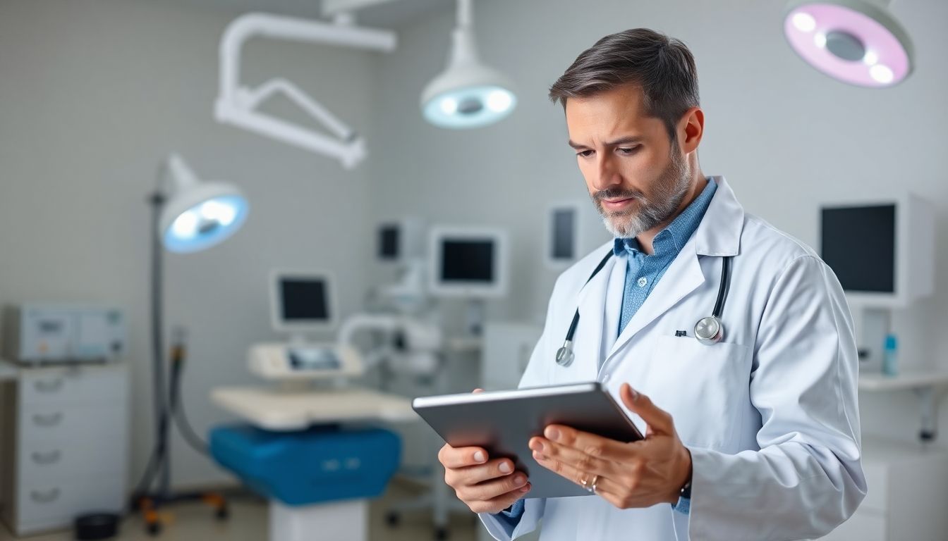 Symptome der Onchozerkose: Arzt mit Tablet
