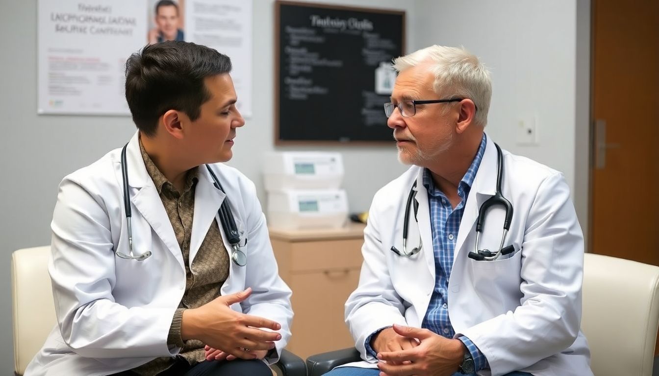 Doctor and patient discussing lymphogranuloma treatment.