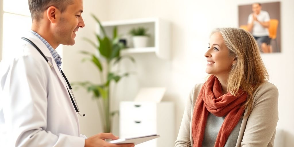 Patient und Arzt im Gespräch über Weichteilrheuma Behandlungen.