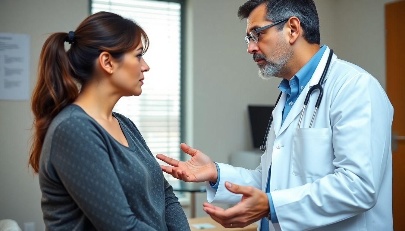 Doctor and patient discussing Hantavirus symptoms and treatment.