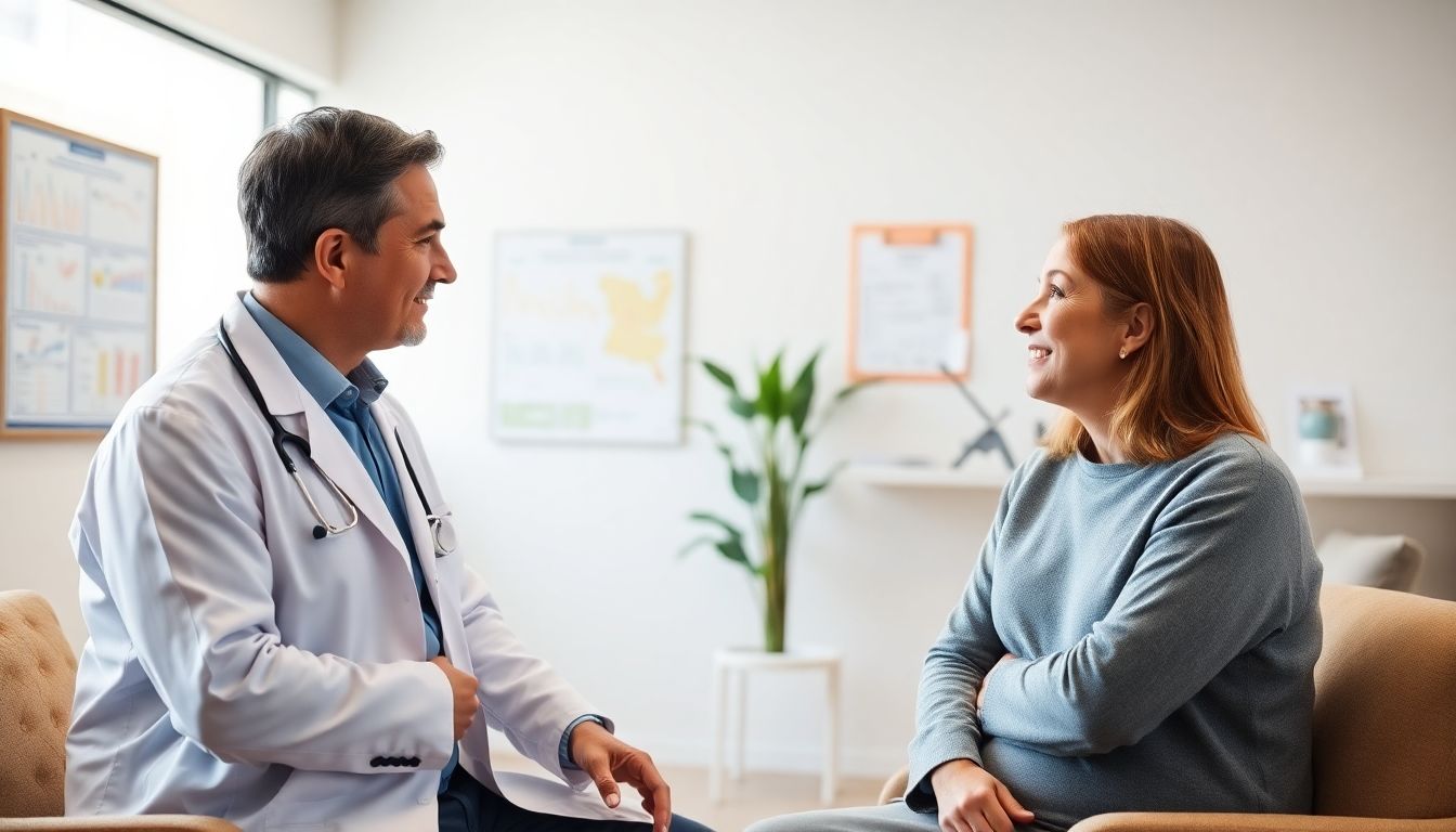 Schnarchen und Ernährung: Arzt behandelt eine Frau.