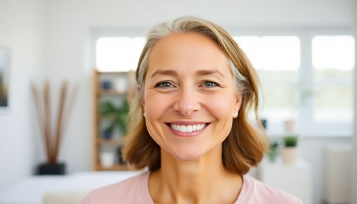 Reiki: Heilpraktiker lächelt in heller Praxis.