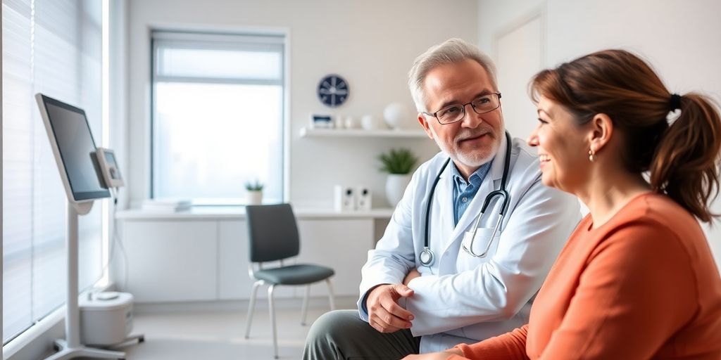 Arzt bespricht Behandlung von Phantomschmerzen