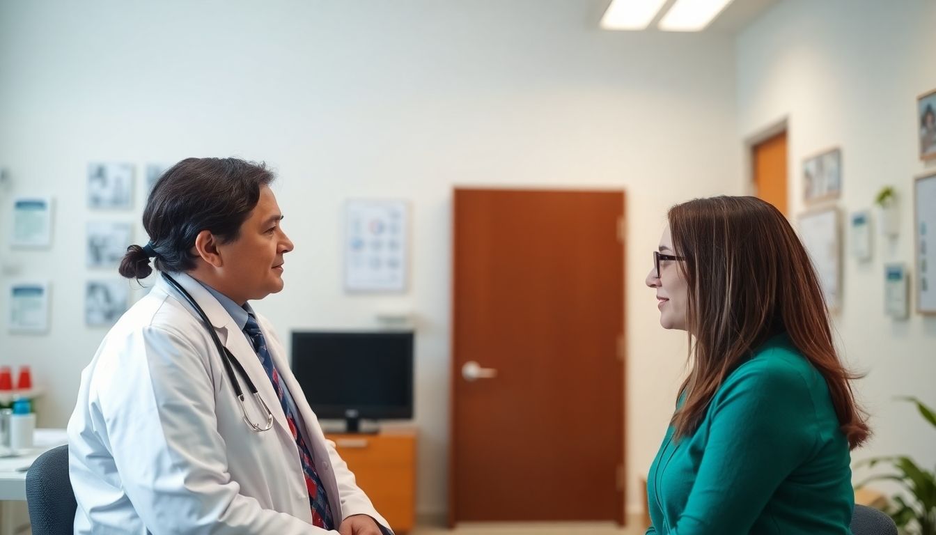 Diagnose der Tularämie: Arzt im Gespräch mit Frau.