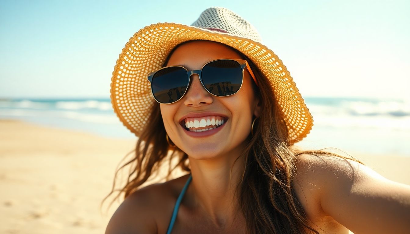Sonnenstich im Urlaub: Frau am Strand