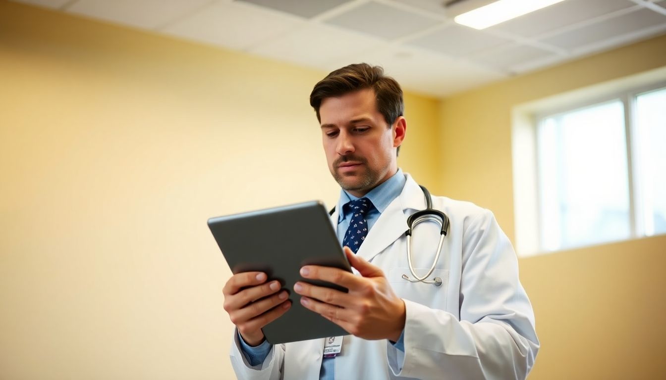 Formen des Raynaud Syndroms: Arzt mit Tablet 