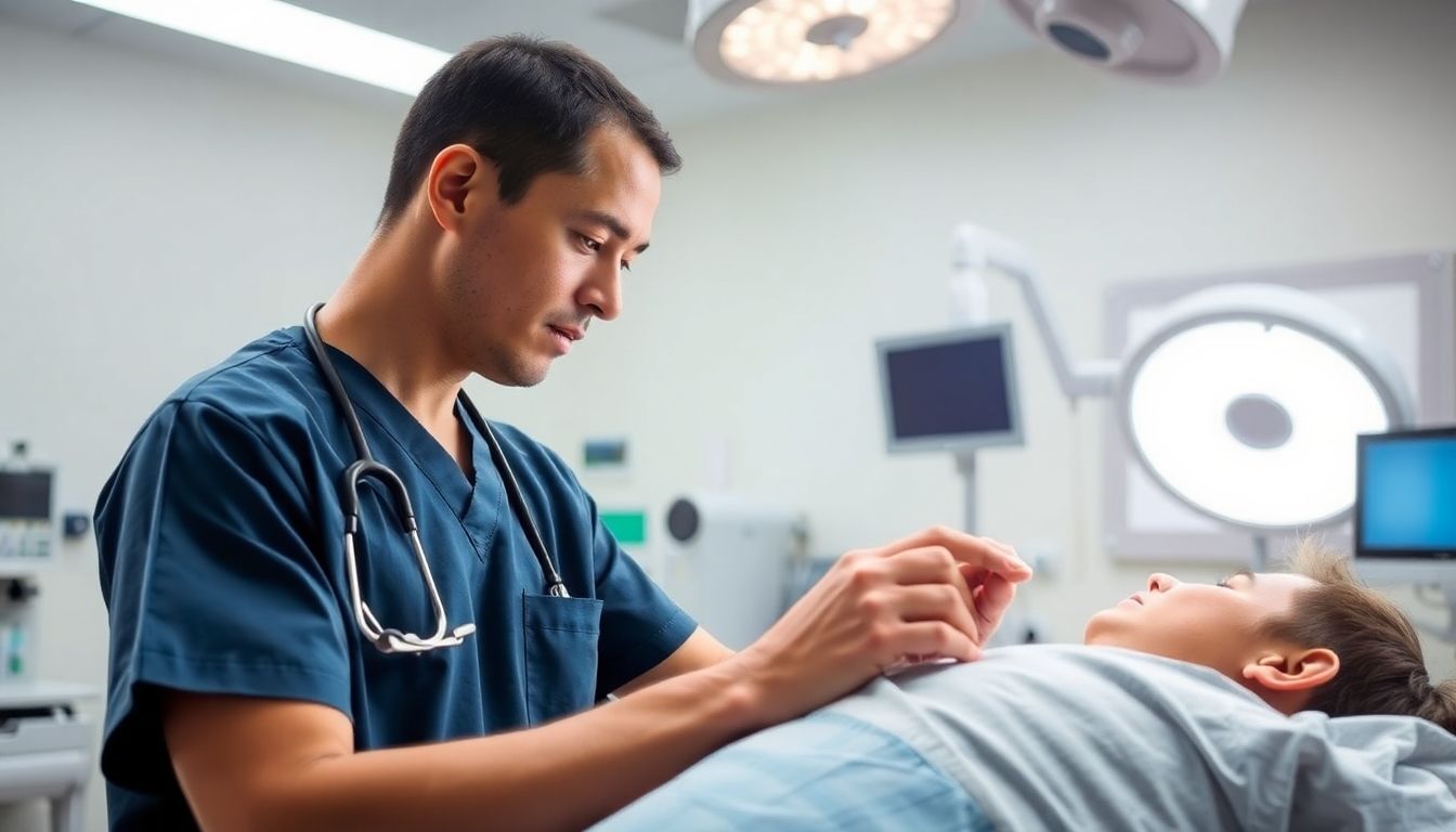 Prähospitale Phase bei Polytrauma. Arzt behandelt 