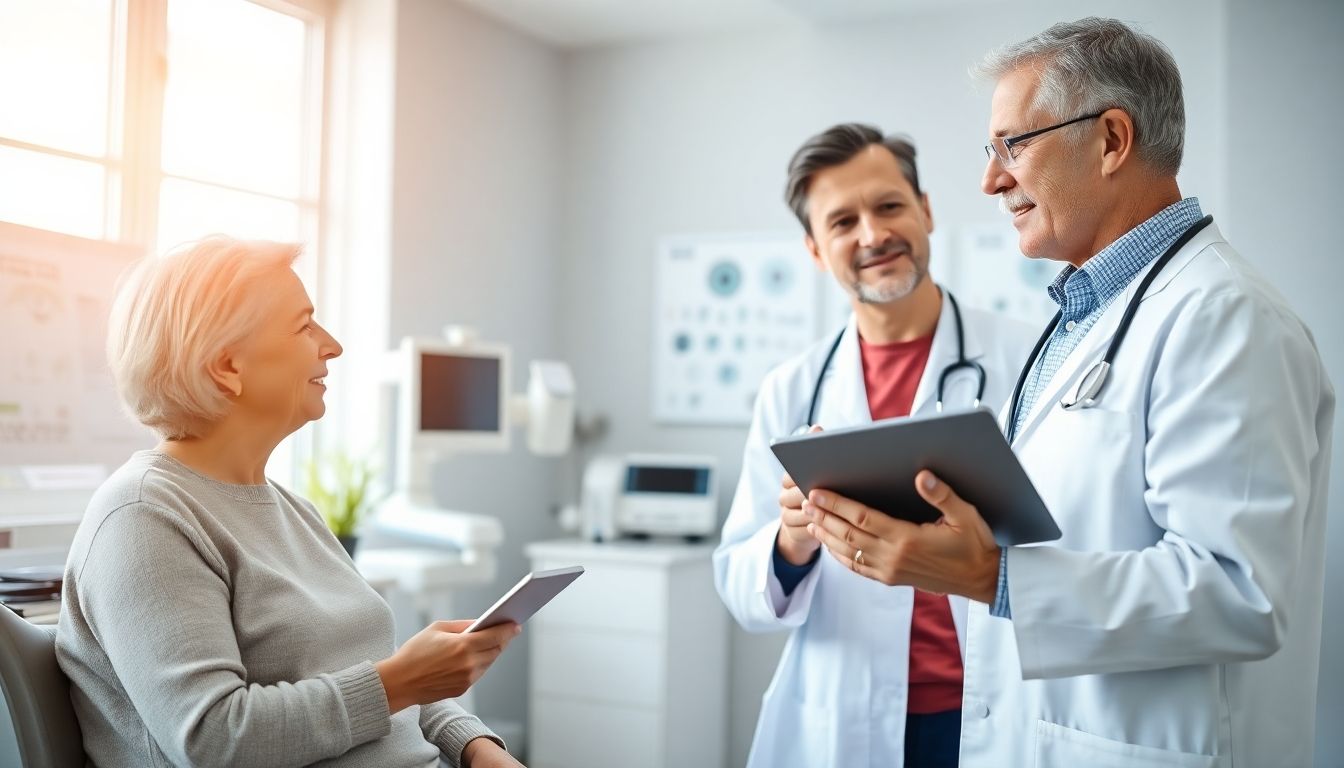 Laserbehandlung beim Grauen Star: Patientin in Behandlung.