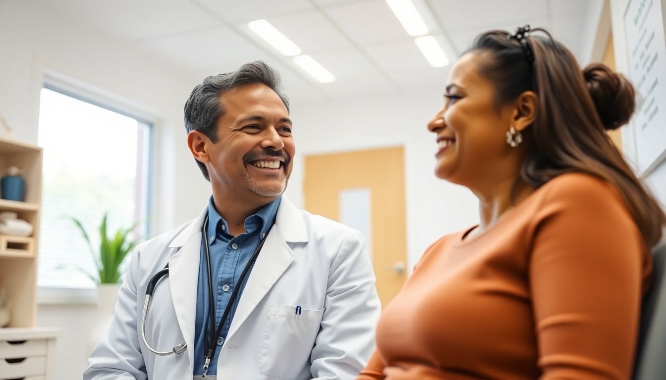 Arzt und Patientin be