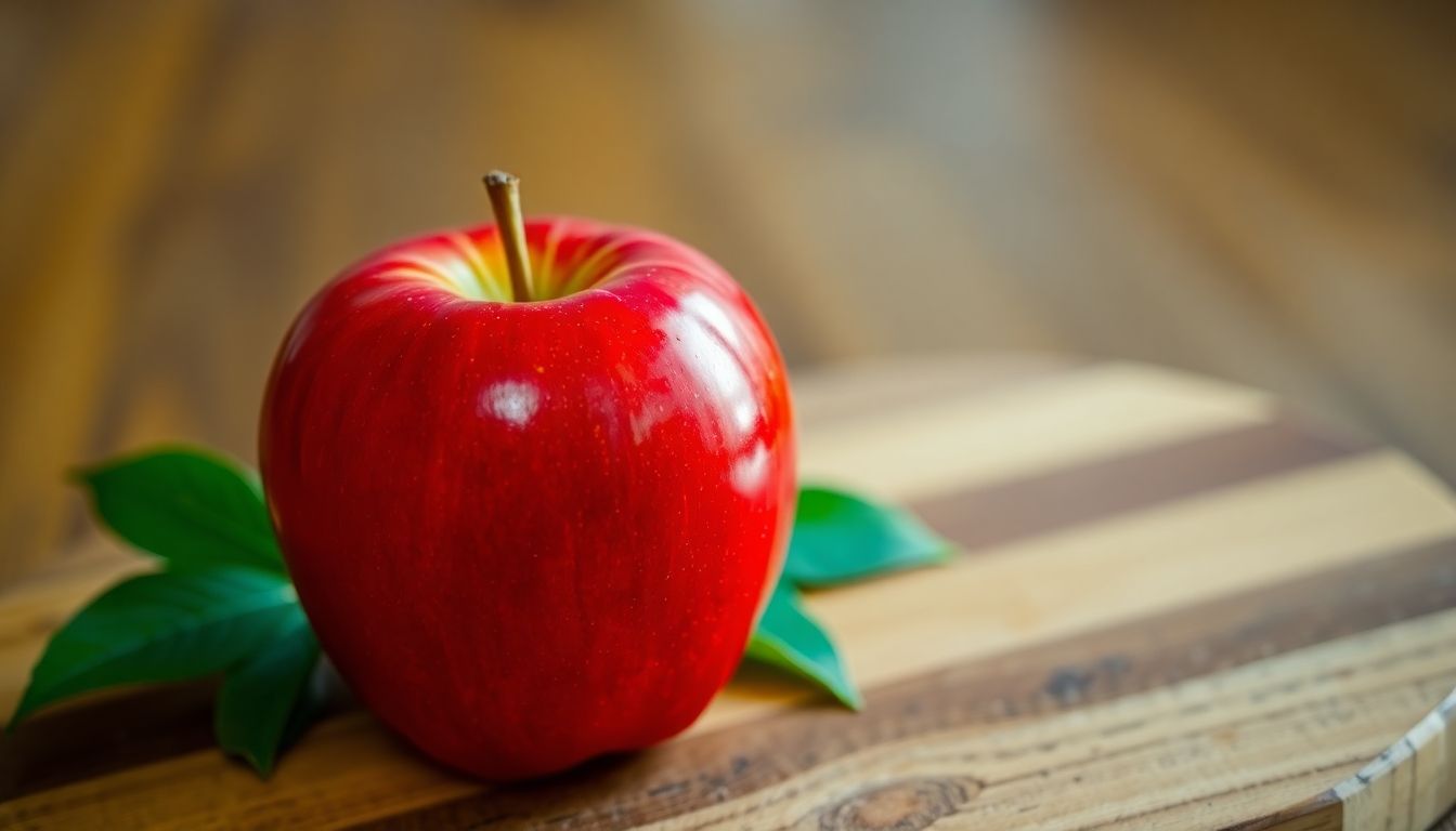 HIV und Ernährung: Apfel auf dem Küchentisch