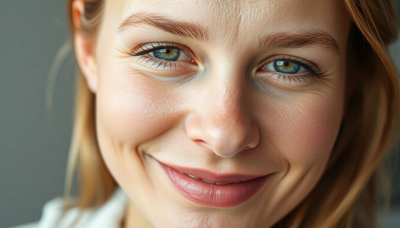 Peeling: Frau mit glatter gesunder Haut lächelt.