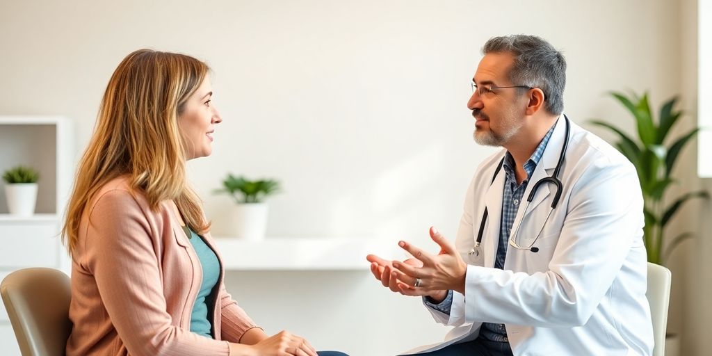 Alternative Heilmethoden bei Libidoverlust: Patient und Arzt im hellen medizinischen Raum