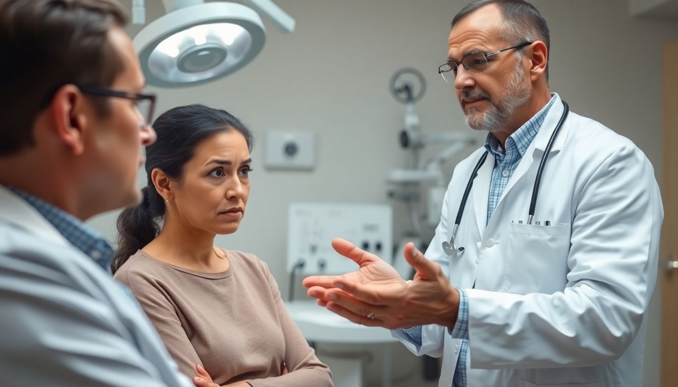 Doctor consulting with a patient about Zyklosporiasis.