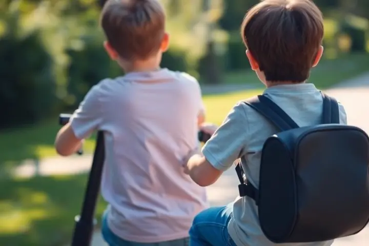 Kinder auf E-Scooter
