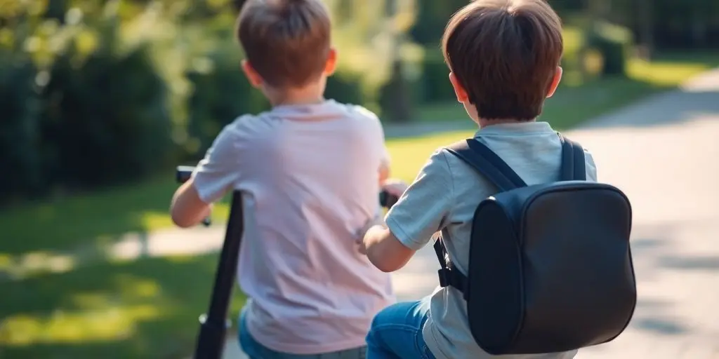 Kinder auf E-Scooter