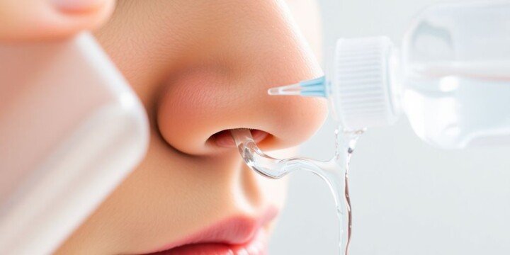 Nase spülen mit Nasendusche