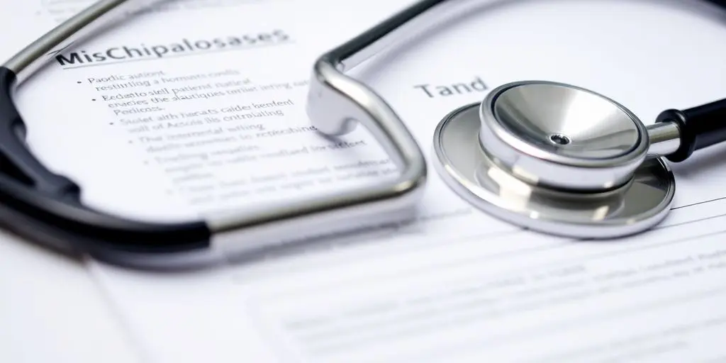 Nahaufnahme einer Patientenakte mit einem Stethoskop.