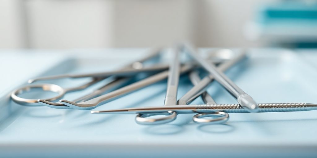 Zahnärztliche Instrumente für die Parodontalchirurgie.