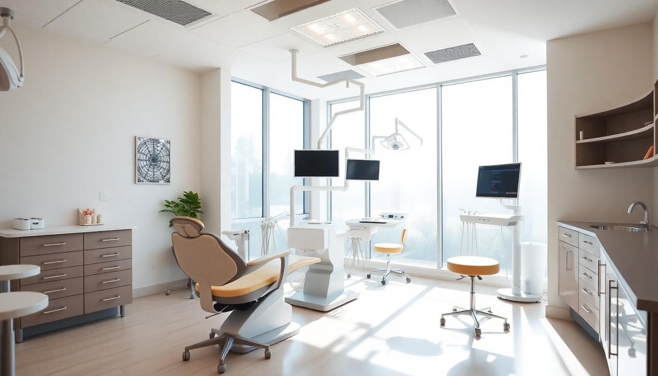 Modern dental practice interior with bright, inviting atmosphere.