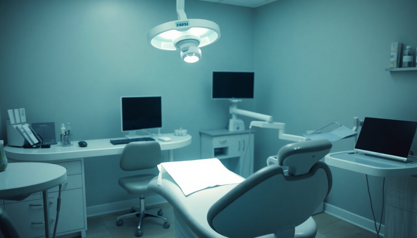 Dental office setup for wisdom tooth extraction.