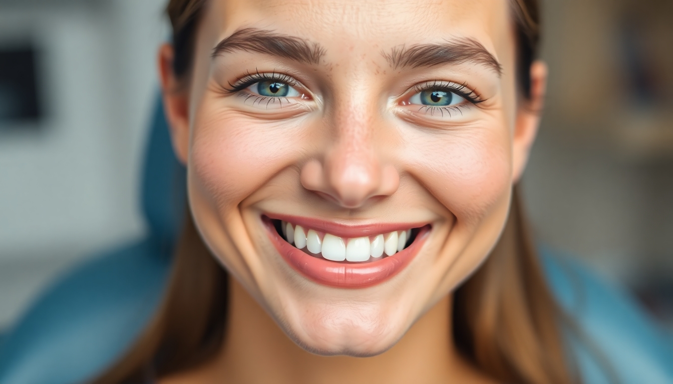 Smiling patient with healthy teeth and bright smile.