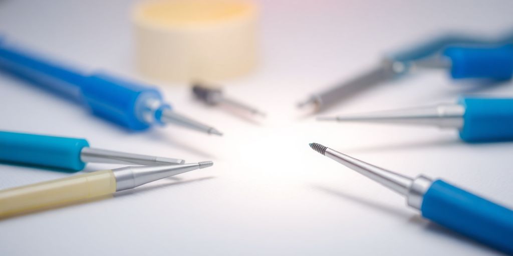 Zahnmedizinische Werkzeuge für Adhäsionstherapien.