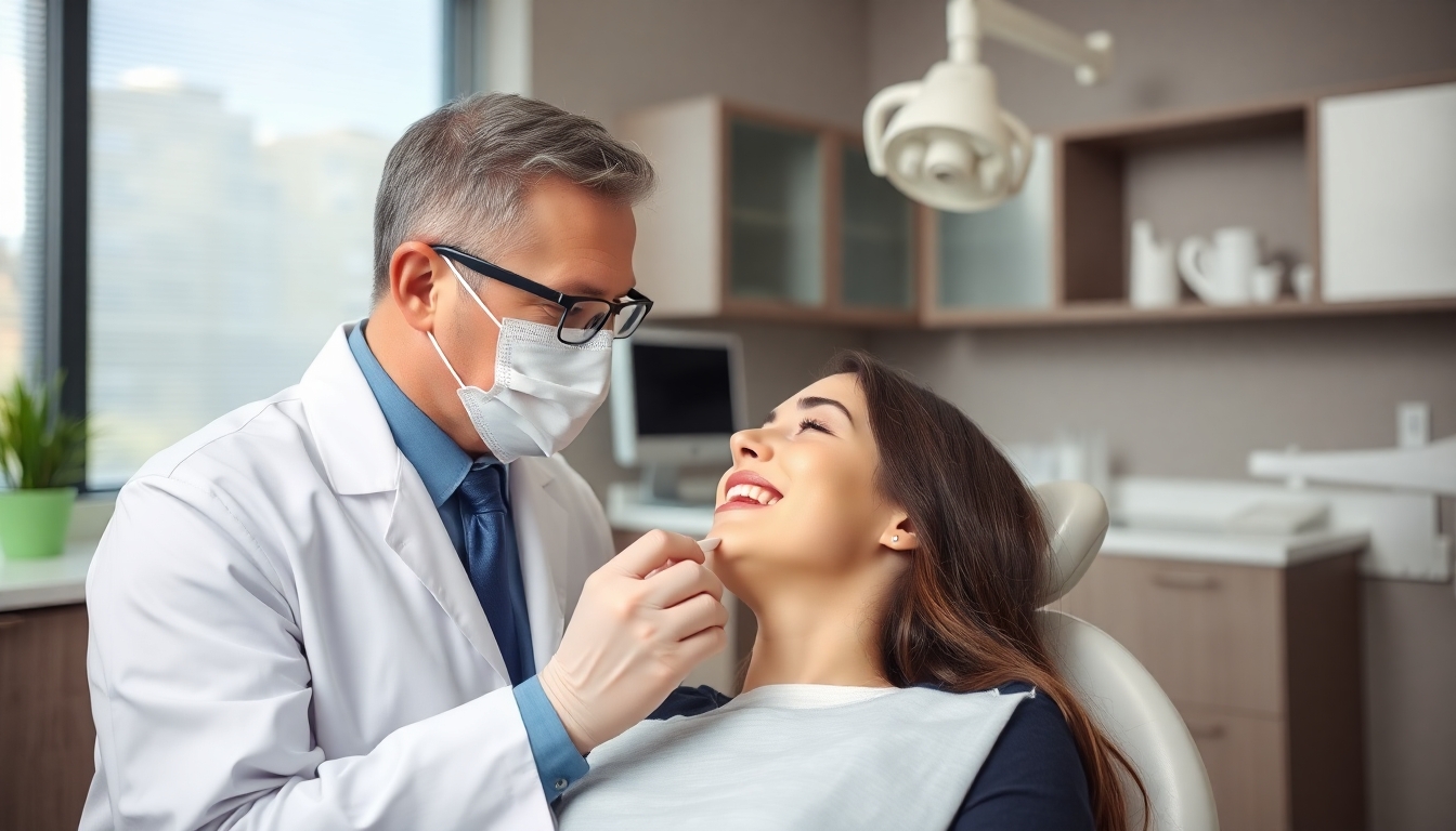 Zahnarzt untersucht Patientin
